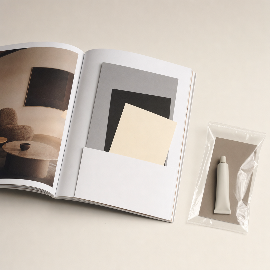 Magazine with bound-in insert cards
