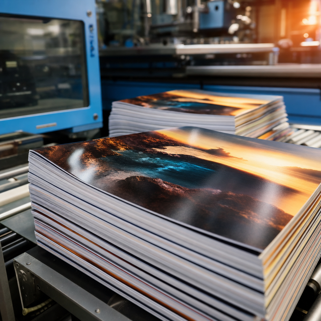 Magazines coming off a press